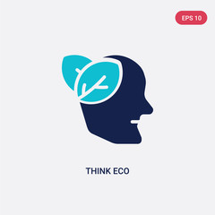 two color think eco vector icon from ecology concept. isolated blue think eco vector sign symbol can be use for web, mobile and logo. eps 10