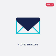 two color closed envelope vector icon from education concept. isolated blue closed envelope vector sign symbol can be use for web, mobile and logo. eps 10