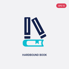 two color hardbound book vector icon from education concept. isolated blue hardbound book vector sign symbol can be use for web, mobile and logo. eps 10