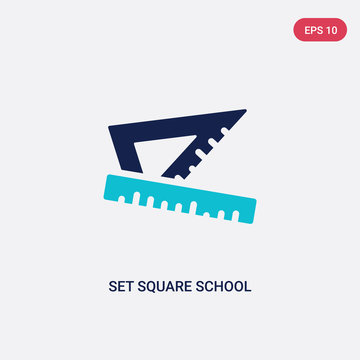 two color set square school tool vector icon from education concept. isolated blue set square school tool vector sign symbol can be use for web, mobile and logo. eps 10