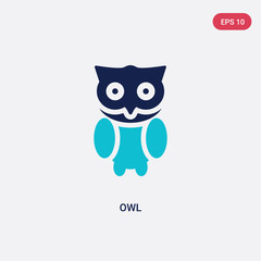 two color owl vector icon from education 2 concept. isolated blue owl vector sign symbol can be use for web, mobile and logo. eps 10