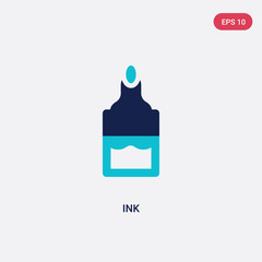 two color ink vector icon from literature concept. isolated blue ink vector sign symbol can be use for web, mobile and logo. eps 10