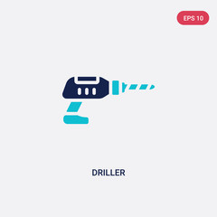 two color driller vector icon from electrian connections concept. isolated blue driller vector sign symbol can be use for web, mobile and logo. eps 10