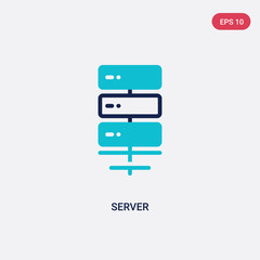 two color server vector icon from electronic devices concept. isolated blue server vector sign symbol can be use for web, mobile and logo. eps 10