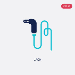 two color jack vector icon from electronic devices concept. isolated blue jack vector sign symbol can be use for web, mobile and logo. eps 10