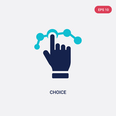 two color choice vector icon from ethics concept. isolated blue choice vector sign symbol can be use for web, mobile and logo. eps 10