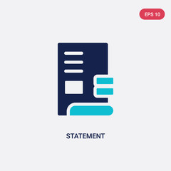 two color statement vector icon from ethics concept. isolated blue statement vector sign symbol can be use for web, mobile and logo. eps 10