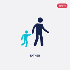 two color father vector icon from family relations concept. isolated blue father vector sign symbol can be use for web, mobile and logo. eps 10
