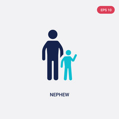 two color nephew vector icon from family relations concept. isolated blue nephew vector sign symbol can be use for web, mobile and logo. eps 10