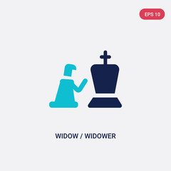 two color widow / widower vector icon from family relations concept. isolated blue widow / widower vector sign symbol can be use for web, mobile and logo. eps 10