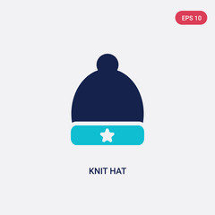 two color knit hat vector icon from fashion concept. isolated blue knit hat vector sign symbol can be use for web, mobile and logo. eps 10