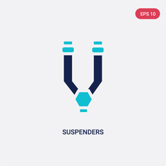 two color suspenders vector icon from fashion concept. isolated blue suspenders vector sign symbol can be use for web, mobile and logo. eps 10
