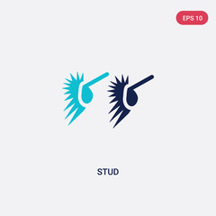 two color stud vector icon from fashion concept. isolated blue stud vector sign symbol can be use for web, mobile and logo. eps 10