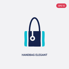 two color handbag elegant de vector icon from fashion concept. isolated blue handbag elegant de vector sign symbol can be use for web, mobile and logo. eps 10