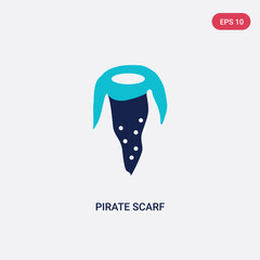 two color pirate scarf vector icon from fashion concept. isolated blue pirate scarf vector sign symbol can be use for web, mobile and logo. eps 10