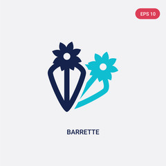 two color barrette vector icon from fashion concept. isolated blue barrette vector sign symbol can be use for web, mobile and logo. eps 10