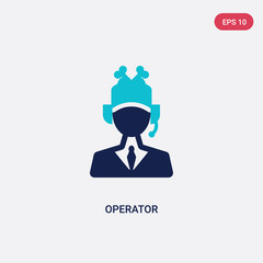 two color operator vector icon from fast food concept. isolated blue operator vector sign symbol can be use for web, mobile and logo. eps 10
