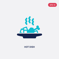 two color hot dish vector icon from fast food concept. isolated blue hot dish vector sign symbol can be use for web, mobile and logo. eps 10