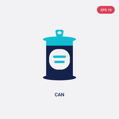 two color can vector icon from fast food concept. isolated blue can vector sign symbol can be use for web, mobile and logo. eps 10