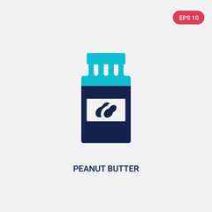 two color peanut butter vector icon from fast food concept. isolated blue peanut butter vector sign symbol can be use for web, mobile and logo. eps 10