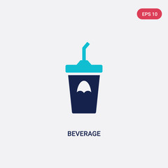 two color beverage vector icon from fast food concept. isolated blue beverage vector sign symbol can be use for web, mobile and logo. eps 10