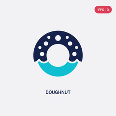 two color doughnut vector icon from fast food concept. isolated blue doughnut vector sign symbol can be use for web, mobile and logo. eps 10