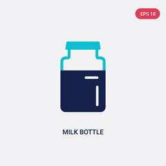 two color milk bottle vector icon from fast food concept. isolated blue milk bottle vector sign symbol can be use for web, mobile and logo. eps 10