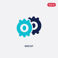 two color biscuit vector icon from fast food concept. isolated blue biscuit vector sign symbol can be use for web, mobile and logo. eps 10