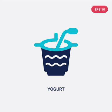 two color yogurt vector icon from fast food concept. isolated blue yogurt vector sign symbol can be use for web, mobile and logo. eps 10