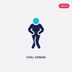 two color chill human vector icon from feelings concept. isolated blue chill human vector sign symbol can be use for web, mobile and logo. eps 10