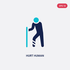 two color hurt human vector icon from feelings concept. isolated blue hurt human vector sign symbol can be use for web, mobile and logo. eps 10