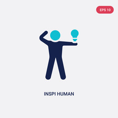 two color inspi human vector icon from feelings concept. isolated blue inspi human vector sign symbol can be use for web, mobile and logo. eps 10