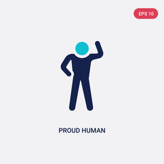 two color proud human vector icon from feelings concept. isolated blue proud human vector sign symbol can be use for web, mobile and logo. eps 10