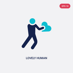 two color lovely human vector icon from feelings concept. isolated blue lovely human vector sign symbol can be use for web, mobile and logo. eps 10