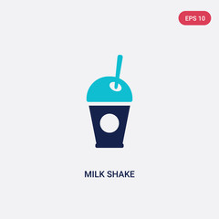 two color milk shake vector icon from food concept. isolated blue milk shake vector sign symbol can be use for web, mobile and logo. eps 10