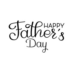 Handwritten Happy Father's Day lettering isolated on white background. Father’s Day concept lettering sign. Holiday design sigh for greeting card, invitation, poster, banner