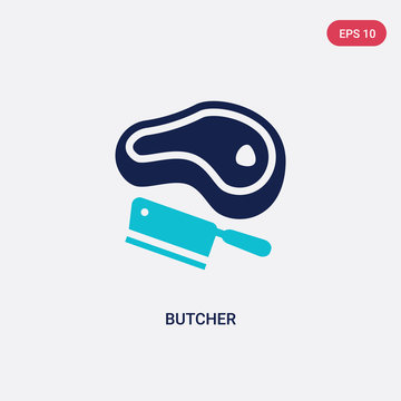 two color butcher vector icon from food concept. isolated blue butcher vector sign symbol can be use for web, mobile and logo. eps 10