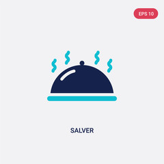 two color salver vector icon from food concept. isolated blue salver vector sign symbol can be use for web, mobile and logo. eps 10