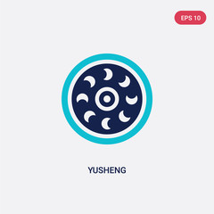 two color yusheng vector icon from food concept. isolated blue yusheng vector sign symbol can be use for web, mobile and logo. eps 10