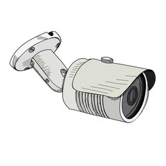 white background, video surveillance camera, icon