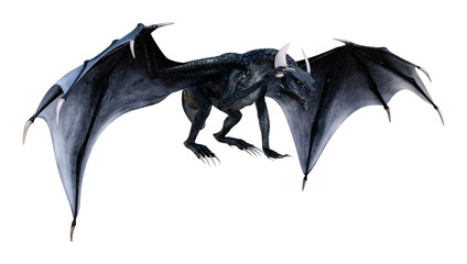 3D Rendering Fairy Tale Dragon on White