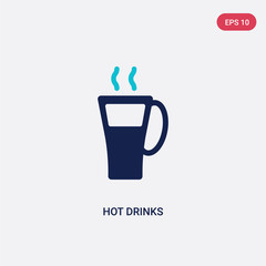 two color hot drinks vector icon from food concept. isolated blue hot drinks vector sign symbol can be use for web, mobile and logo. eps 10
