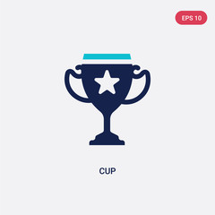 two color cup vector icon from football concept. isolated blue cup vector sign symbol can be use for web, mobile and logo. eps 10