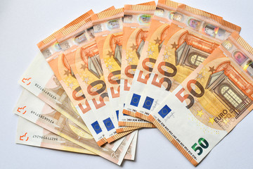 50 Euro banknotes - obrazy, fototapety, plakaty