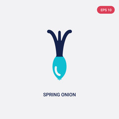two color spring onion vector icon from fruits concept. isolated blue spring onion vector sign symbol can be use for web, mobile and logo. eps 10