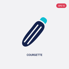 two color courgette vector icon from fruits concept. isolated blue courgette vector sign symbol can be use for web, mobile and logo. eps 10