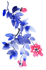 Fototapeta na wymiar Watercolor floral card