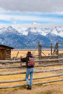 Mormon Row and Teton Range, Grand Teton National Park, Wyoming