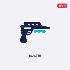 two color blaster vector icon from future technology concept. isolated blue blaster vector sign symbol can be use for web, mobile and logo. eps 10