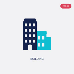 two color building vector icon from future technology concept. isolated blue building vector sign symbol can be use for web, mobile and logo. eps 10